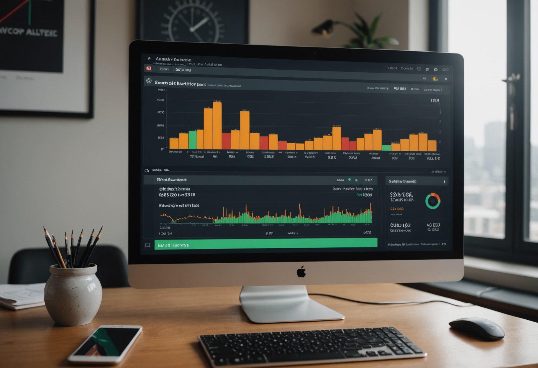 data scientist reviewing anomaly detection results on a financial dashboard